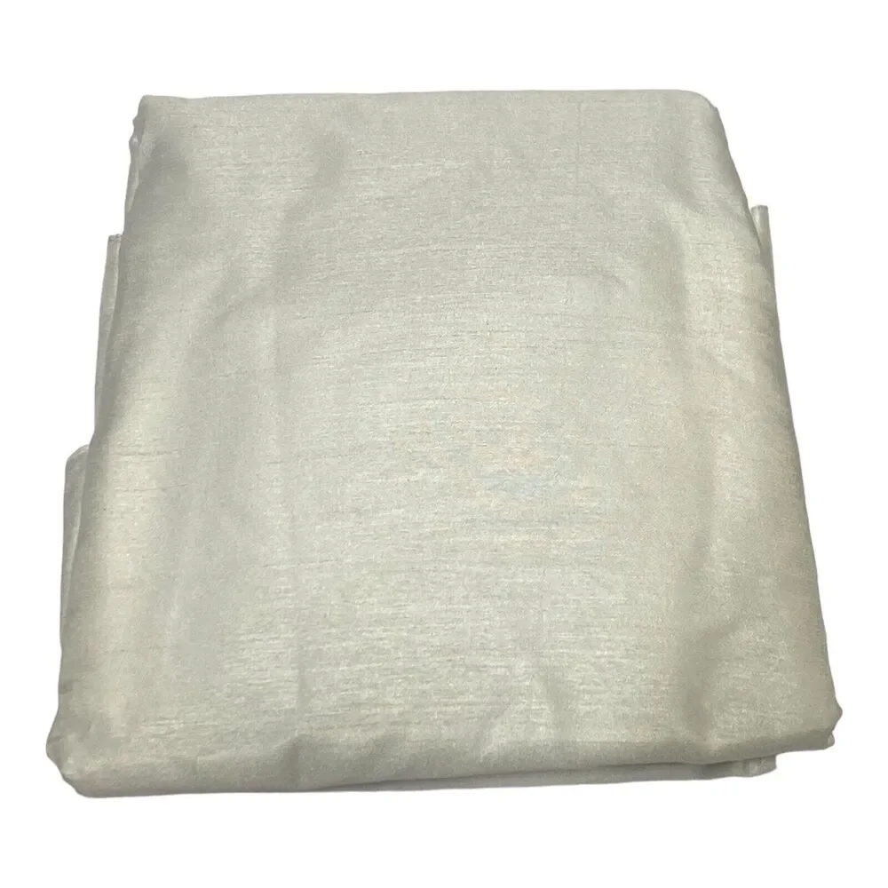 Evelina Faux Dupioni Silk Blackout Curtain Panel, Pearl 50